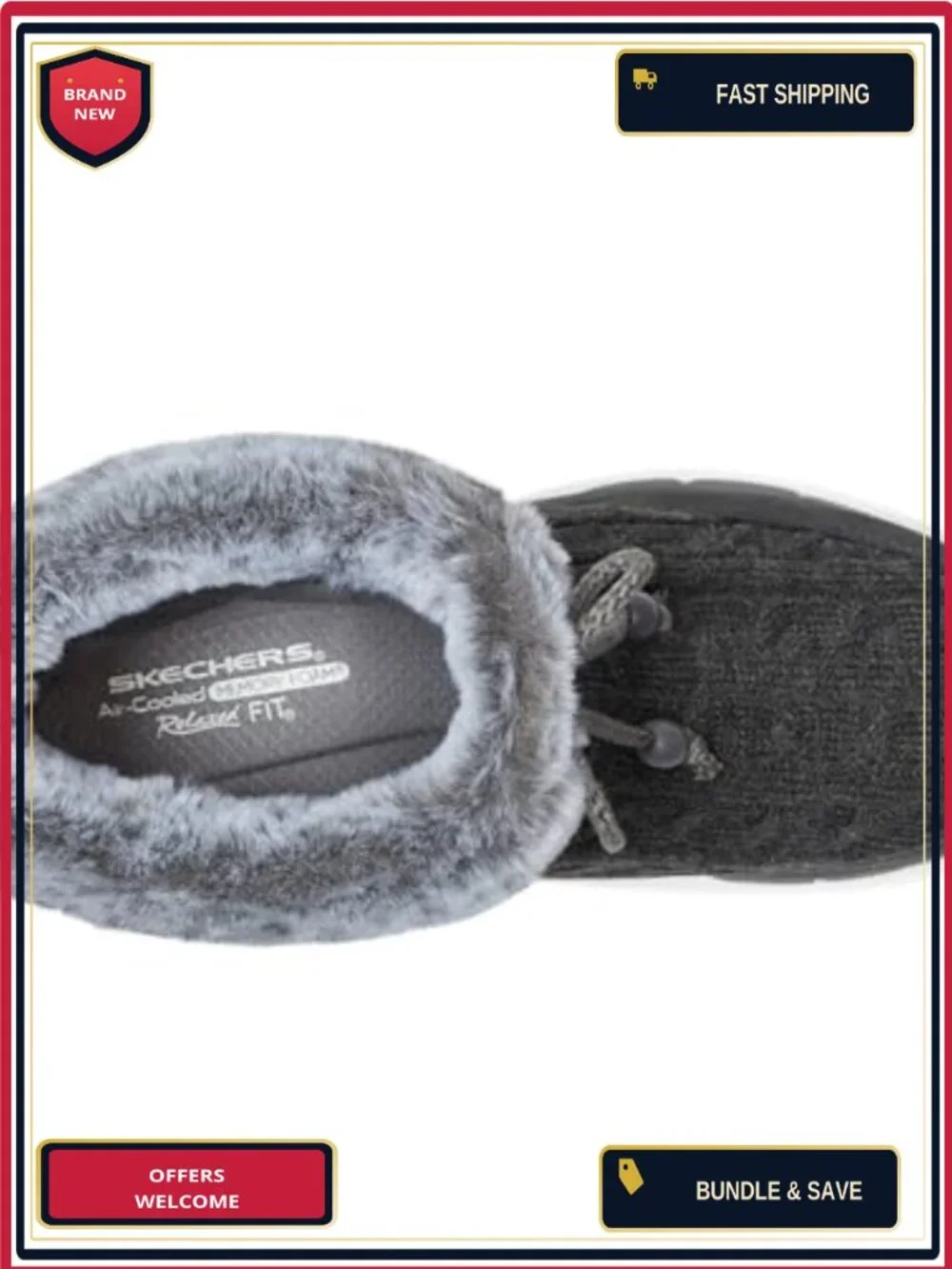 Skechers Easy Going Fall Ice Angel Ankle Boots Faux Fur Memory Foam Pull-On